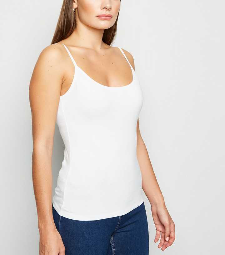 White Organic Cotton Blend Cami