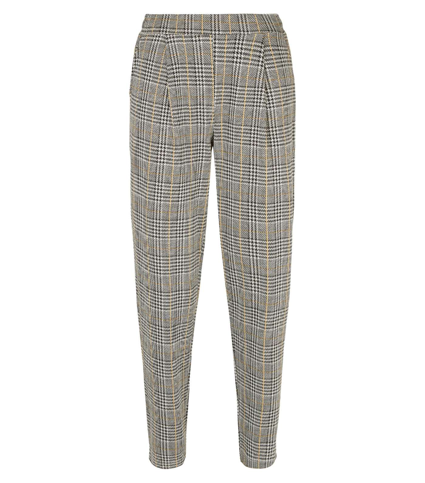Tall Light Grey Check Pull On Trousers  Image 4