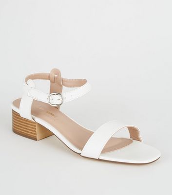 white block heel sandals new look
