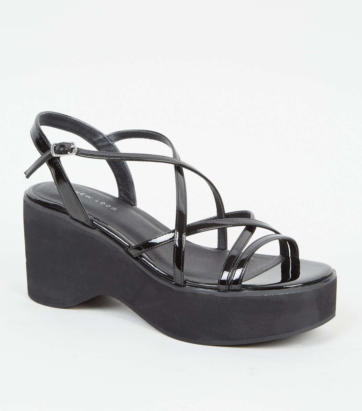 Black Strappy Platform Sandals 