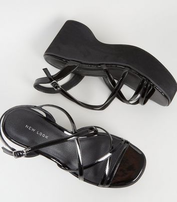 black platform sandals new look