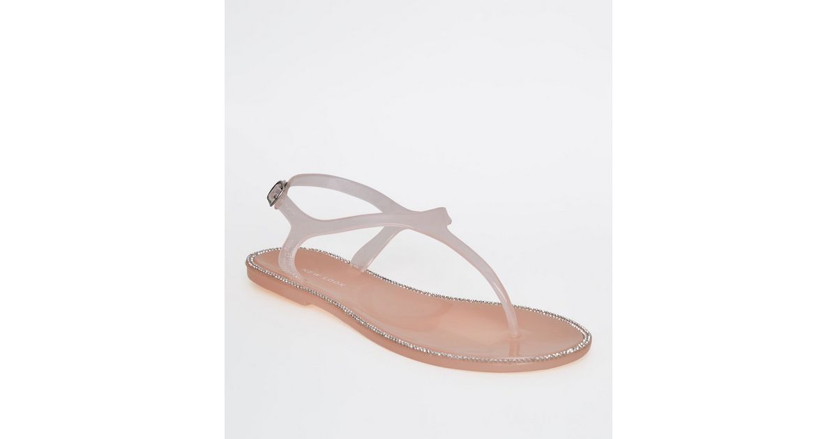 diamante jelly sandals uk