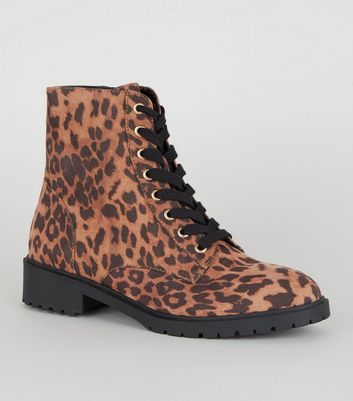 leopard print boots new look