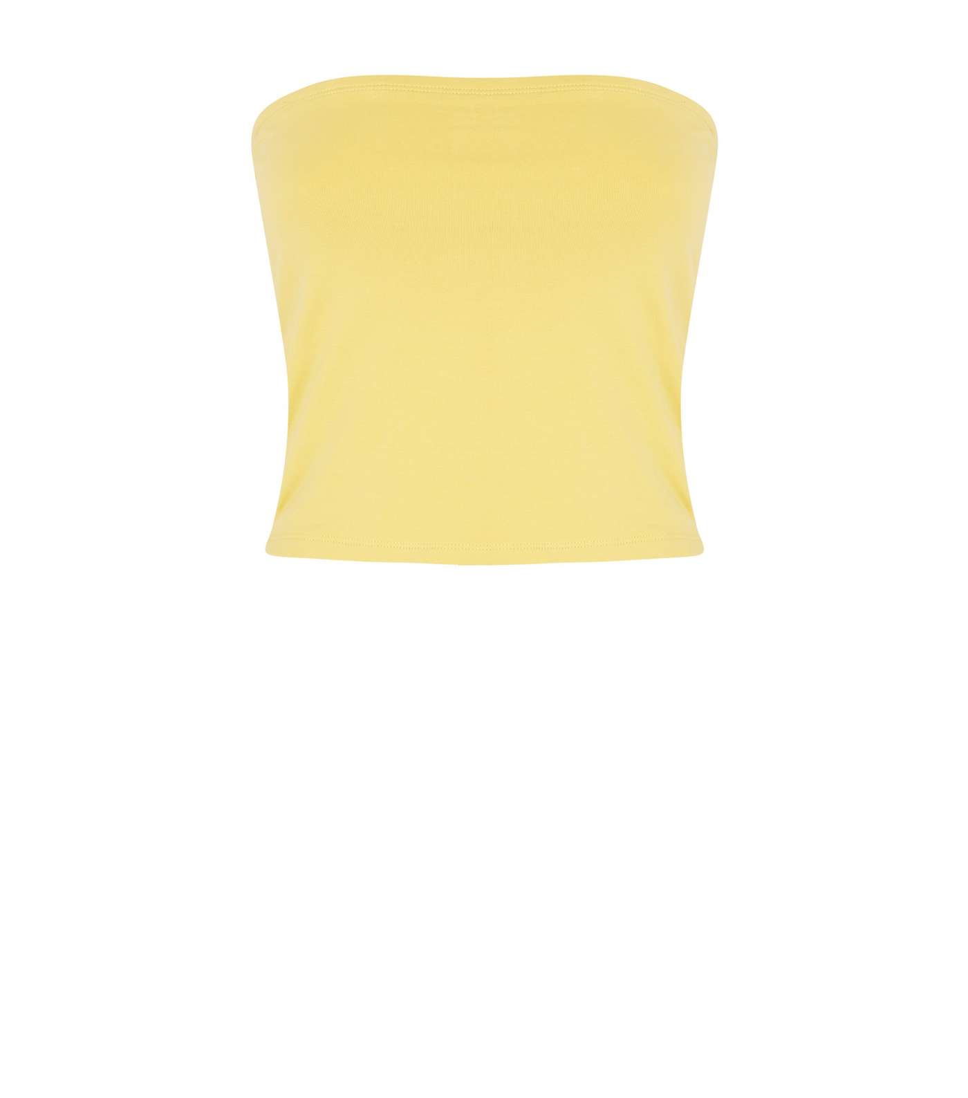 Pale Yellow Cropped Bandeau Top Image 4