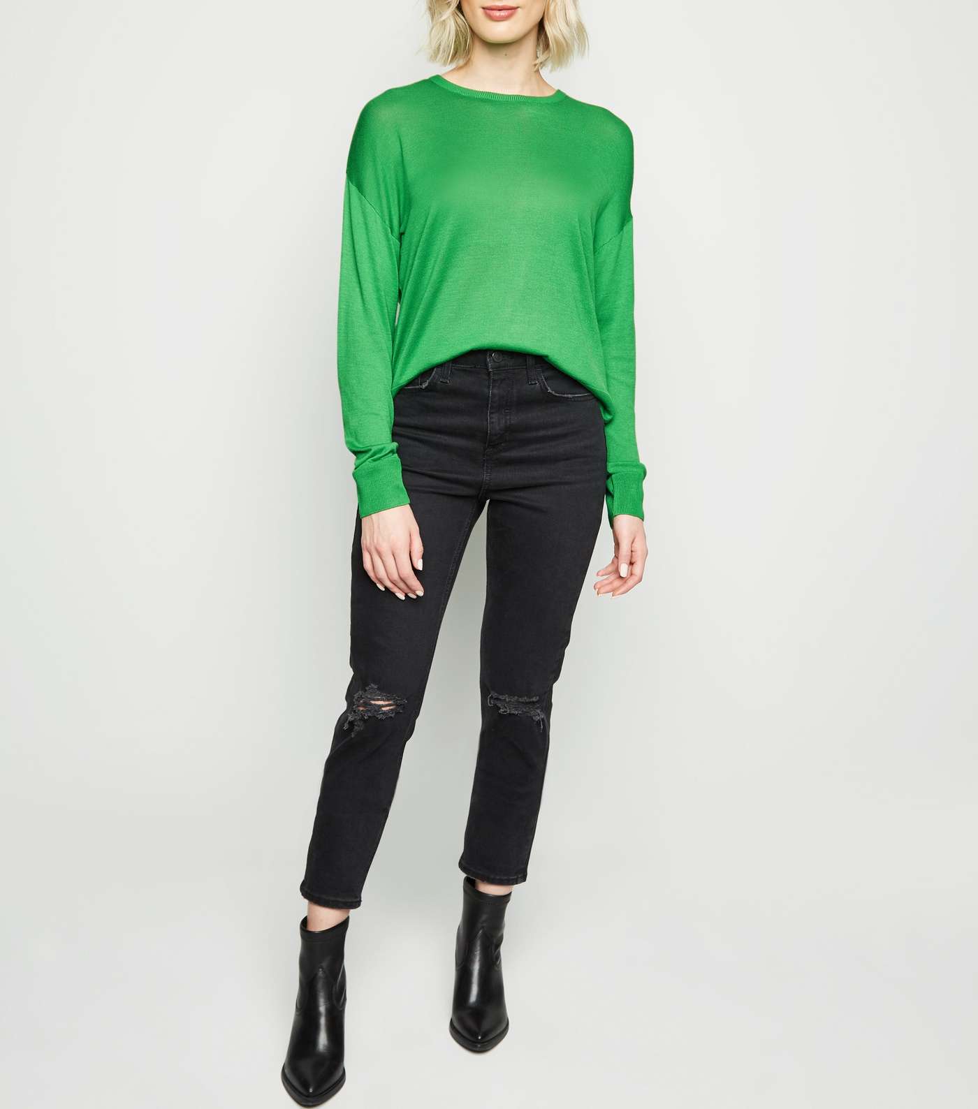Green Neon Fine Knit Jumper  Image 5