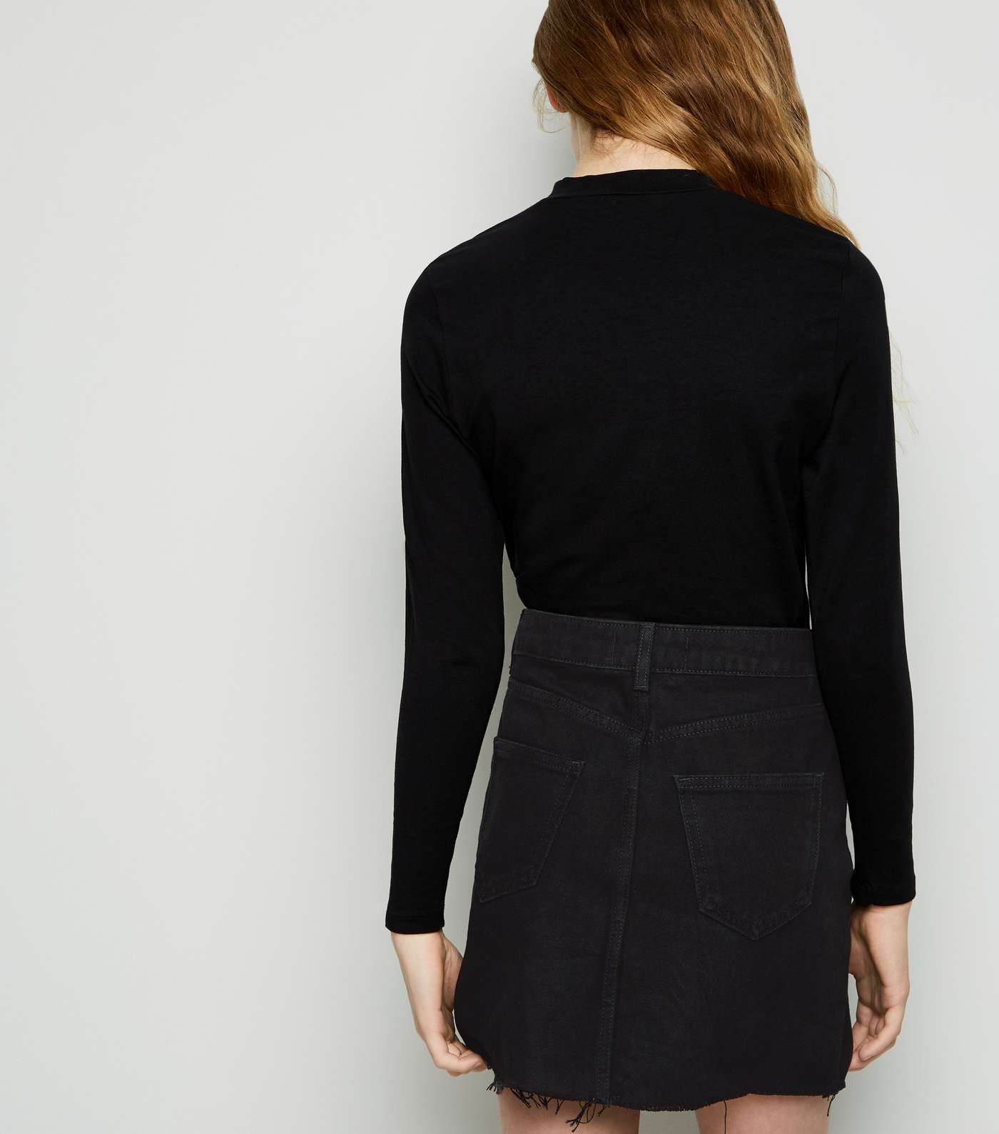 Girls Black Button Up Denim Skirt Image 5