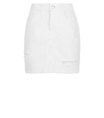 white ripped skirt