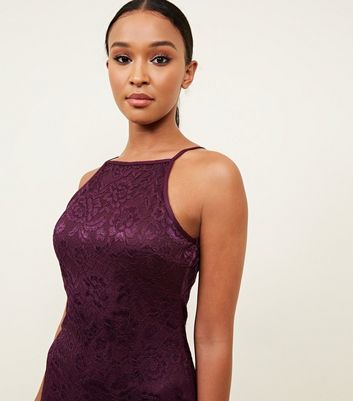 AX Paris Burgundy Lace Frill Hem Dress New Look shop for AX Paris Burgundy Lace Frill Hem Dress New Look at Shopo
