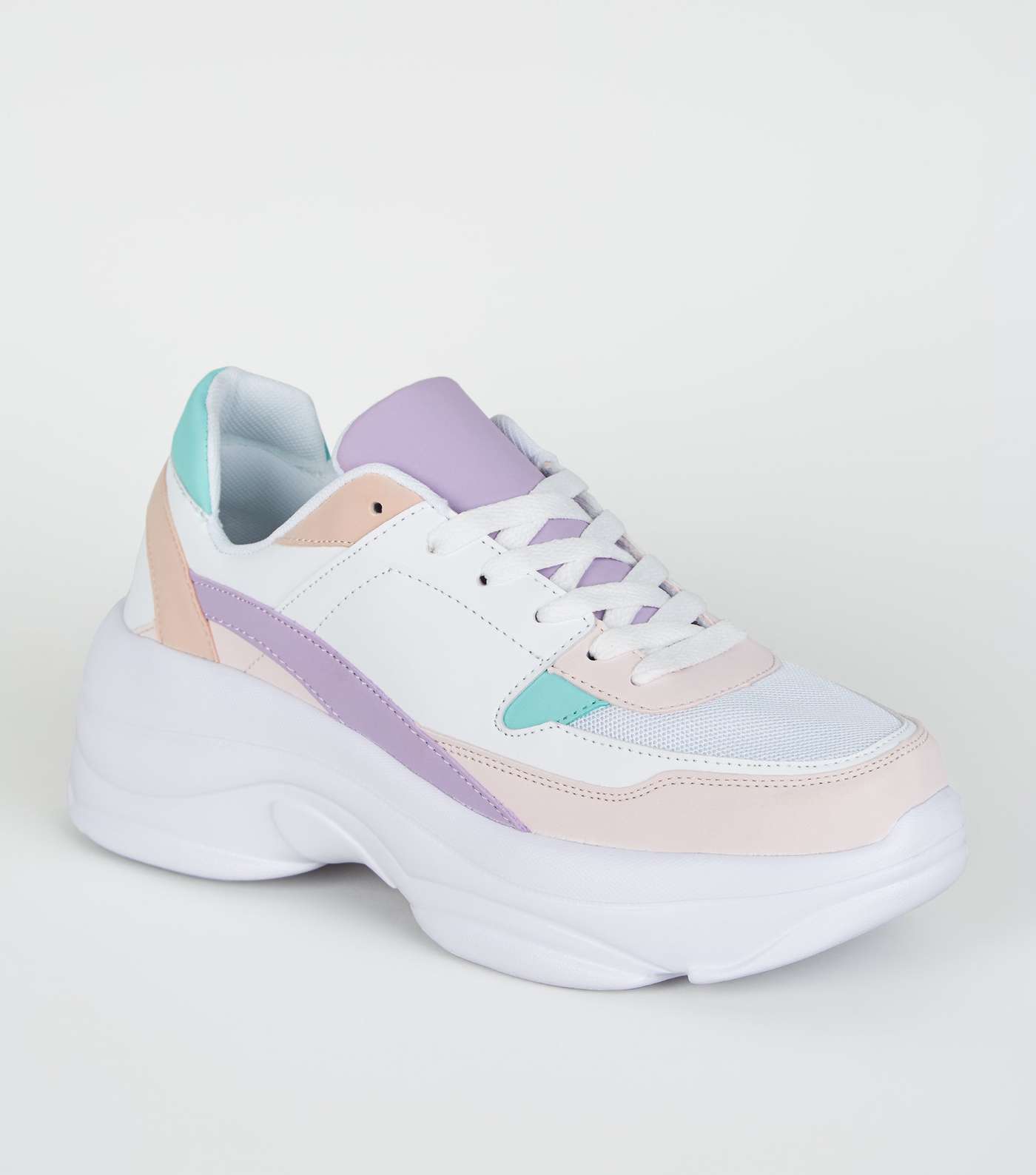 Multicoloured Pastel Chunky Sole Trainers