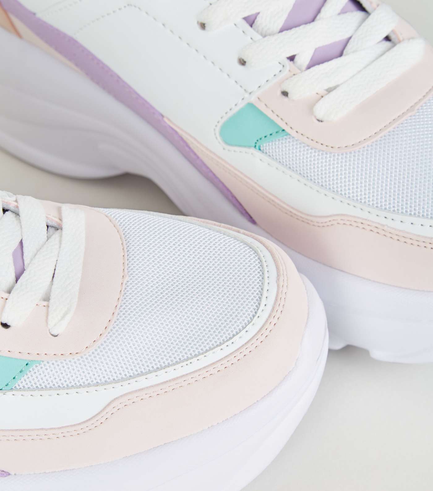 Multicoloured Pastel Chunky Sole Trainers Image 3