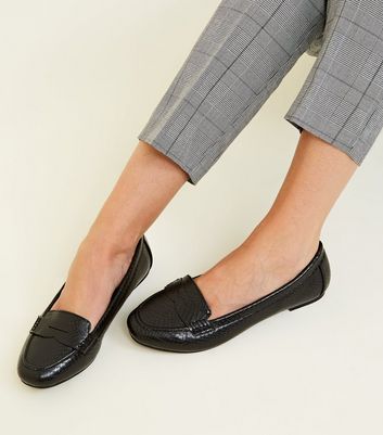 croc penny loafers