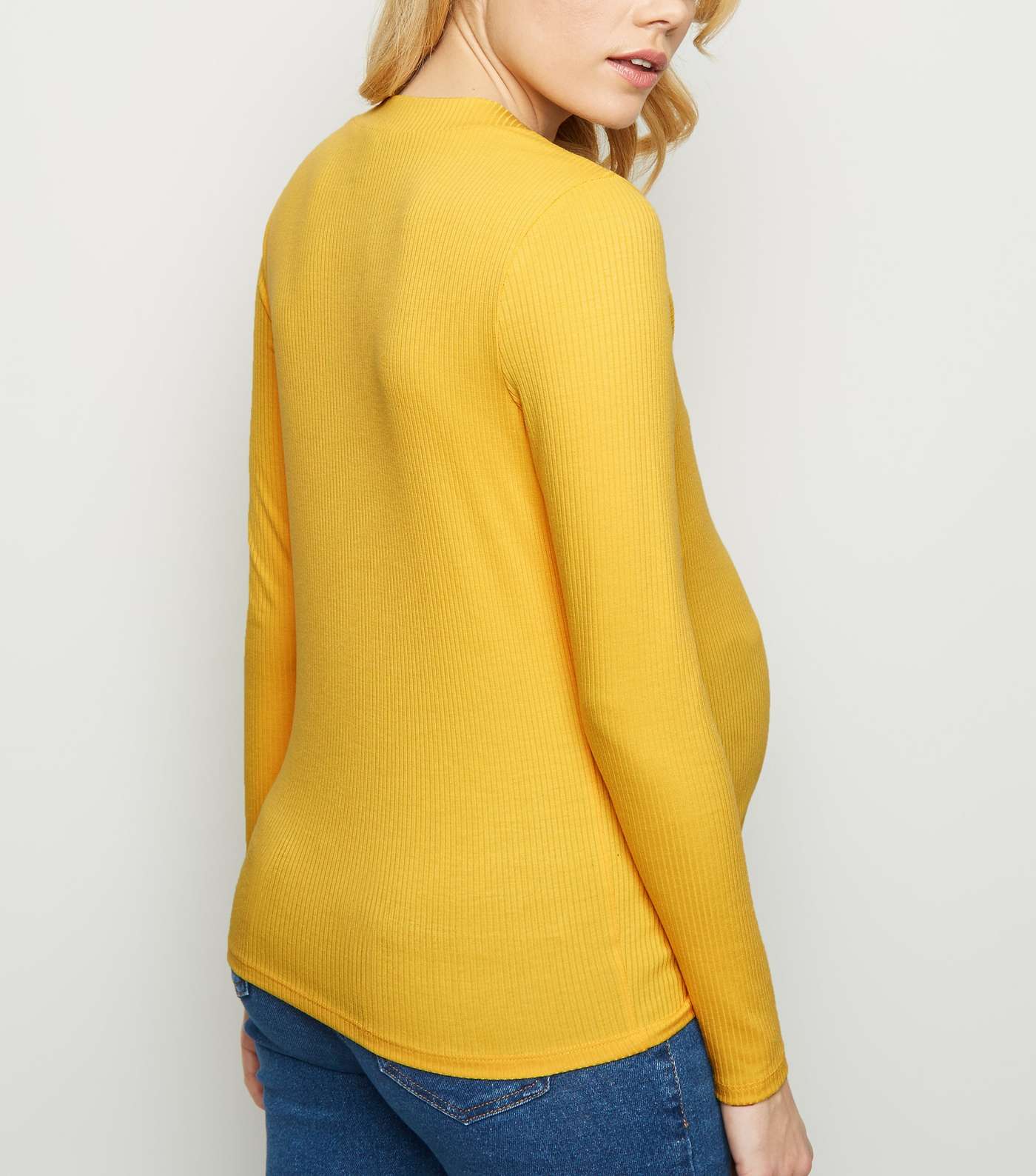 Maternity Yellow Button Front Nursing Top Image 5