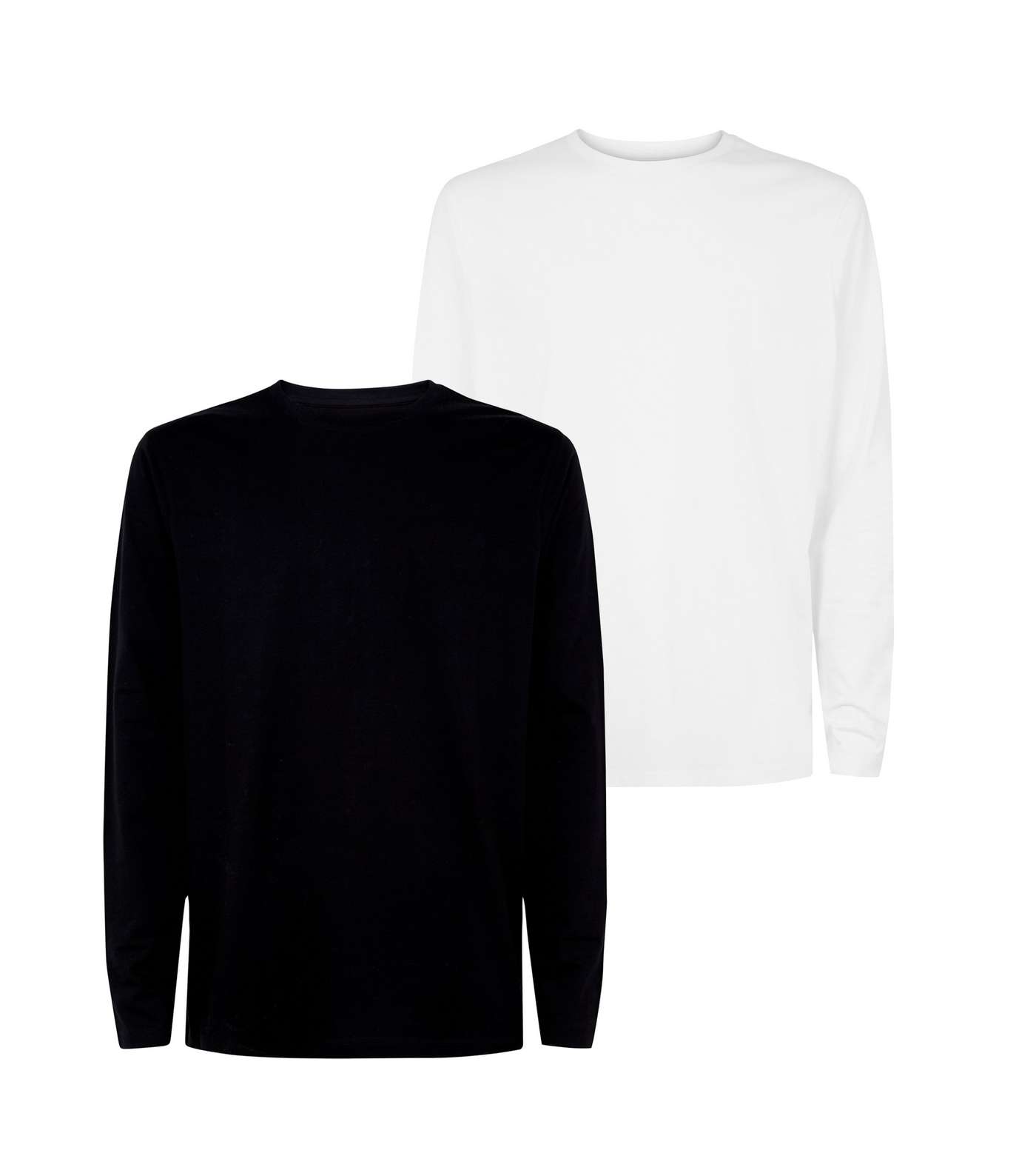 2 Pack Black and White Long Sleeve T-Shirts Image 4