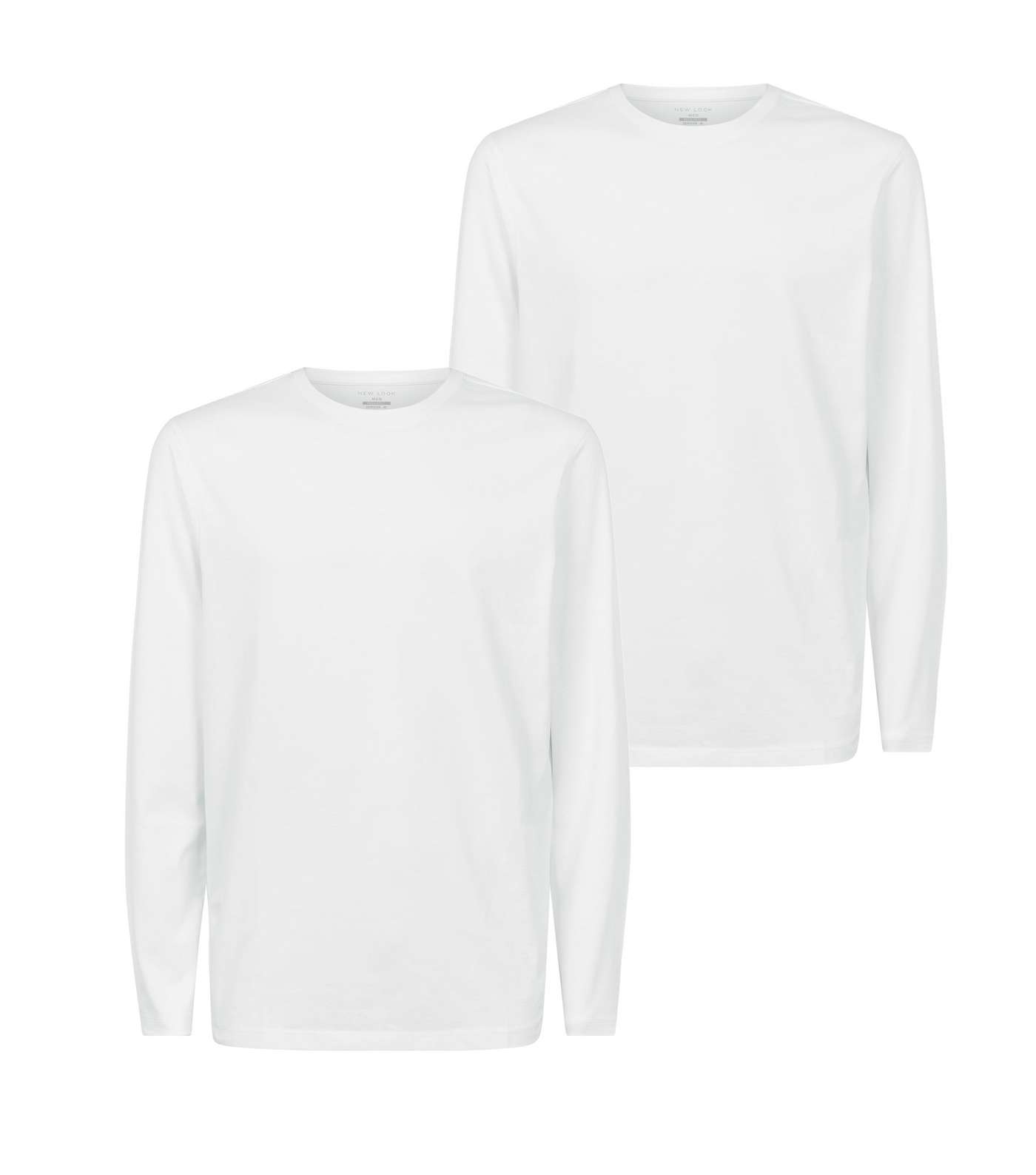 2 Pack White Long Sleeve T-Shirts Image 4