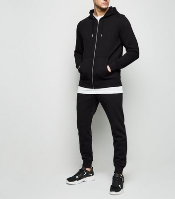 black hooded tracksuit