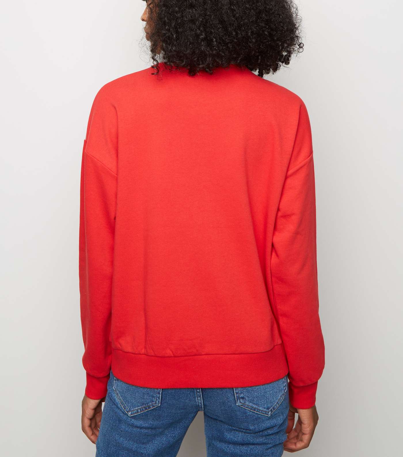 Red Colour Block Half Zip Sweatshirt  Image 3