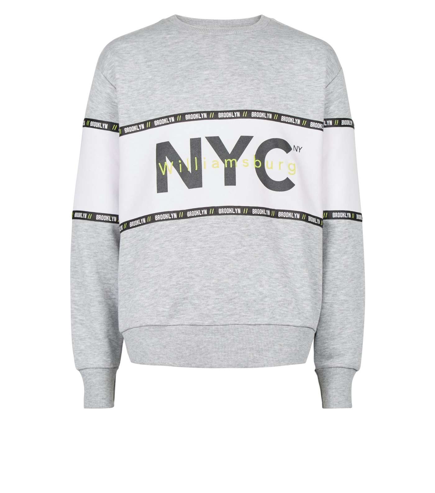 Girls Grey NYC Slogan Colour Block Neon Sweatshirt  Image 4