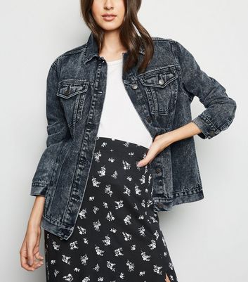 oversized washed denim jacket