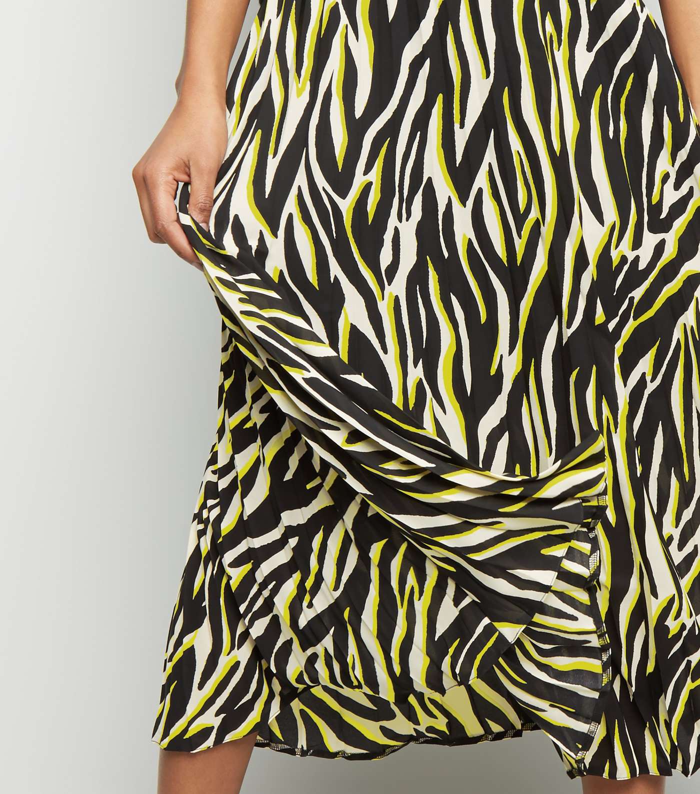 Black and Neon Zebra Print Midi Skirt Image 6