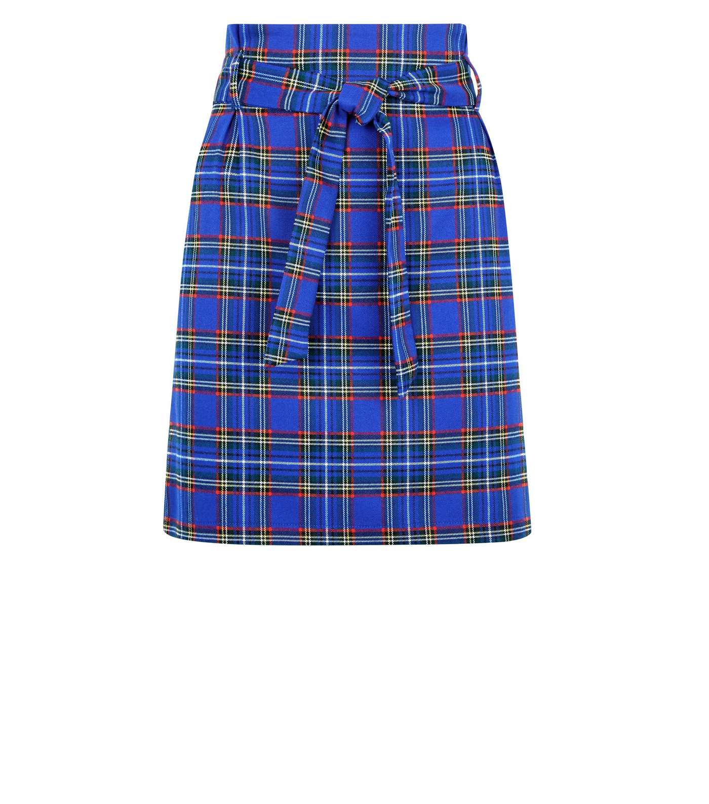 Blue Check High Waist Mini Skirt  Image 4