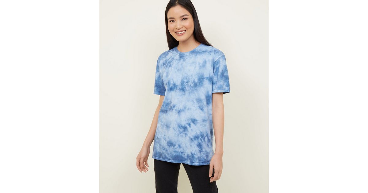 Blaues Batik T Shirt New Look