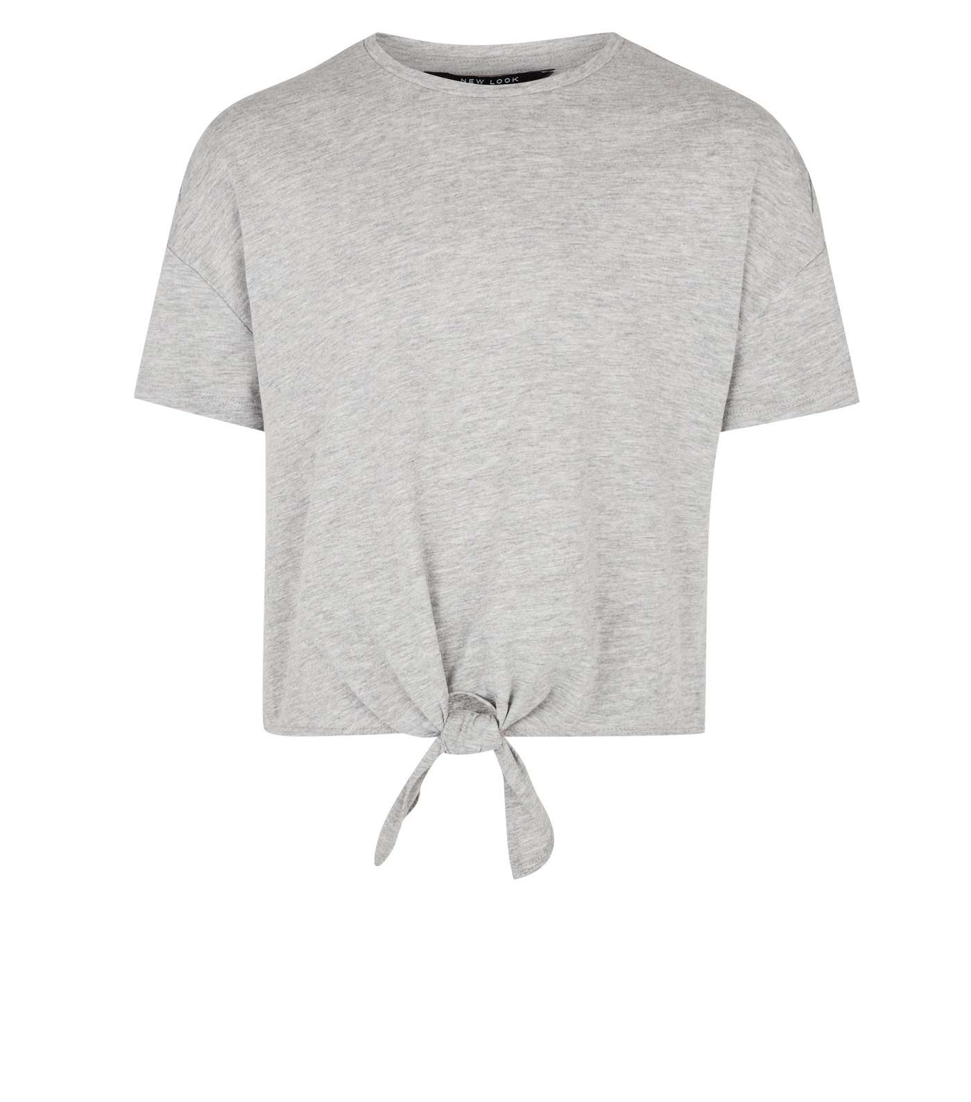 Girls Grey Tie Front T-Shirt  Image 4