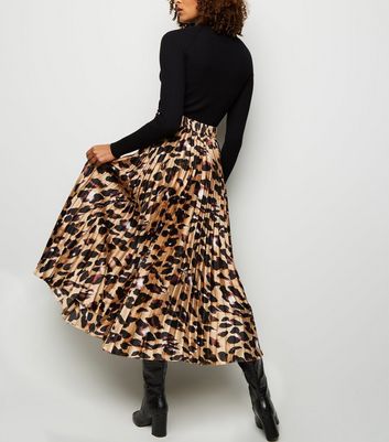 mid length leopard skirts tall