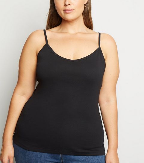 Curves Black V Neck Cami