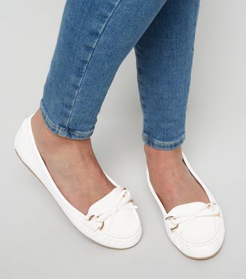 new look white loafers