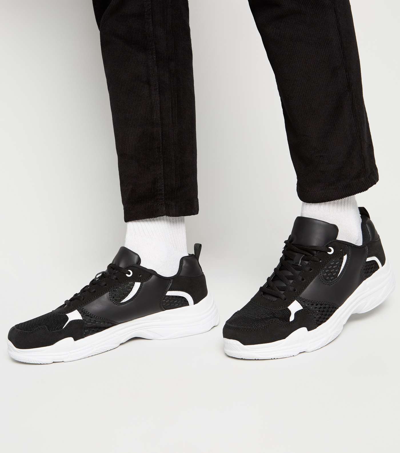 Black Panelled Chunky Trainers