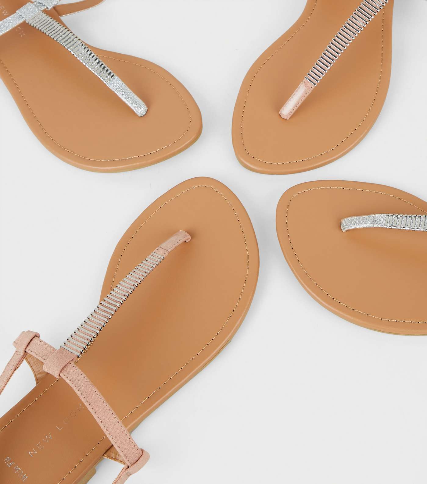 Wide Fit Nude Bar Strap Flat Sandals Image 4