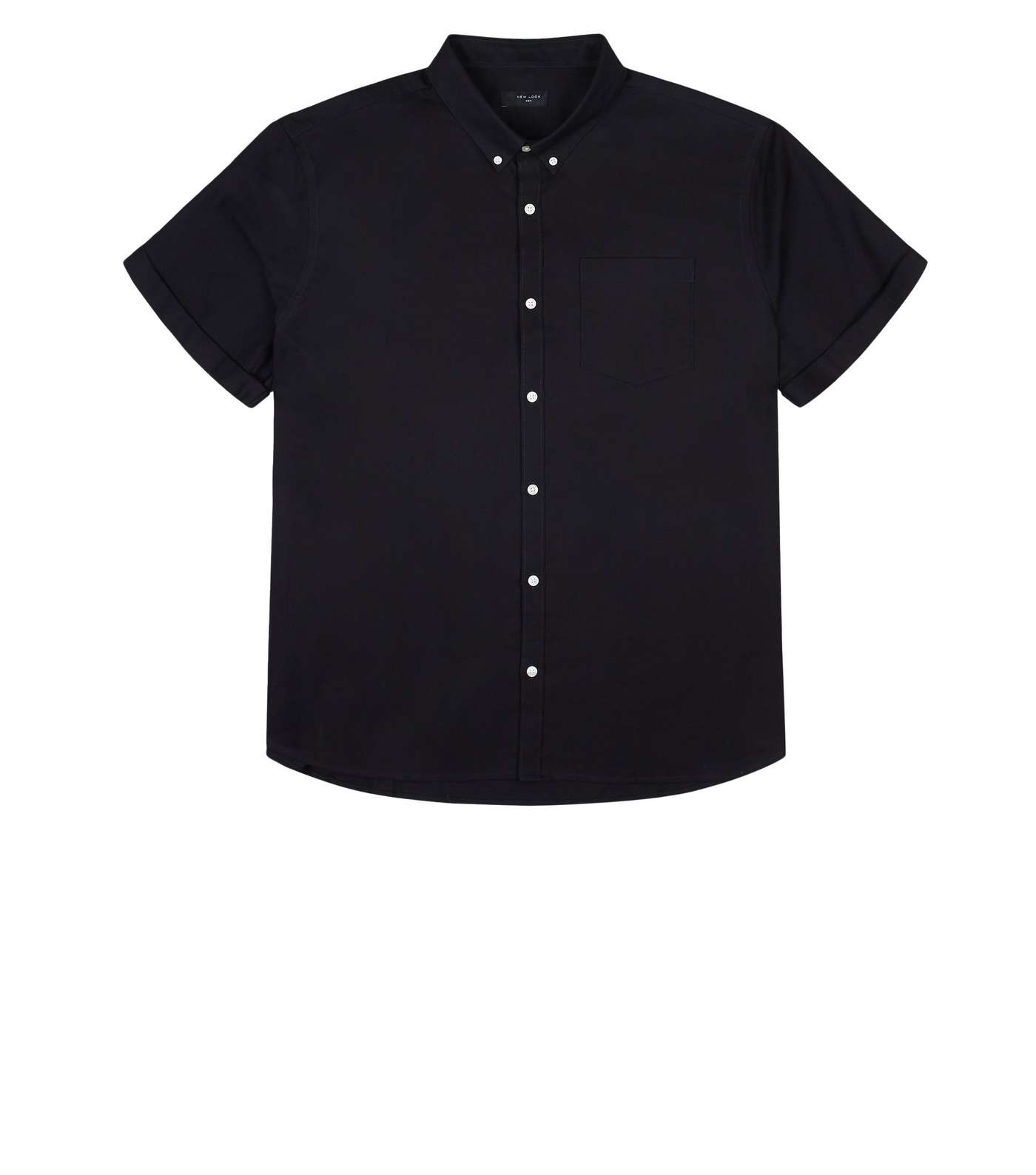 Plus Size Black Short Sleeve Oxford Shirt Image 4