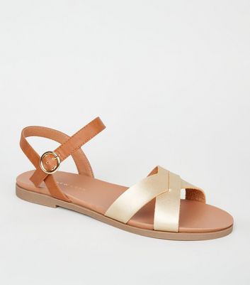 gold footbed sandals
