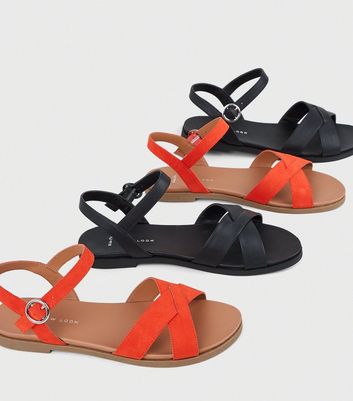 new look wide fit black sandals