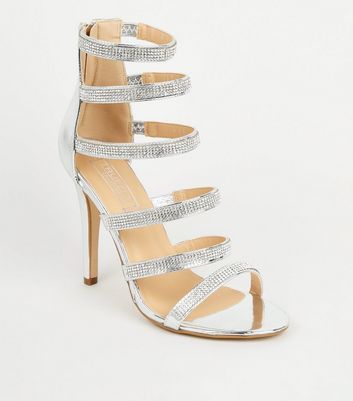 diamante heels new look