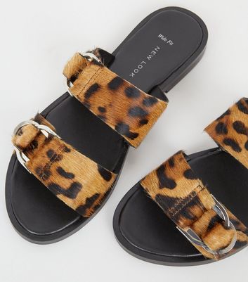 wide fit fur sliders