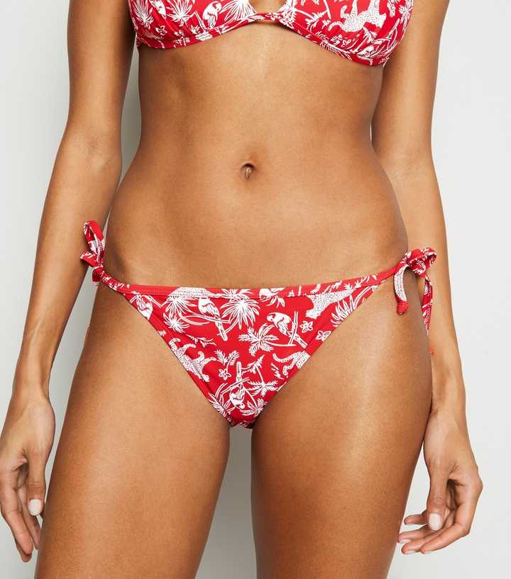 Swimsuits For All Red Tropical Floral Bikini Bottoms- Size 16 (BOTTOMS –  The Saved Collection