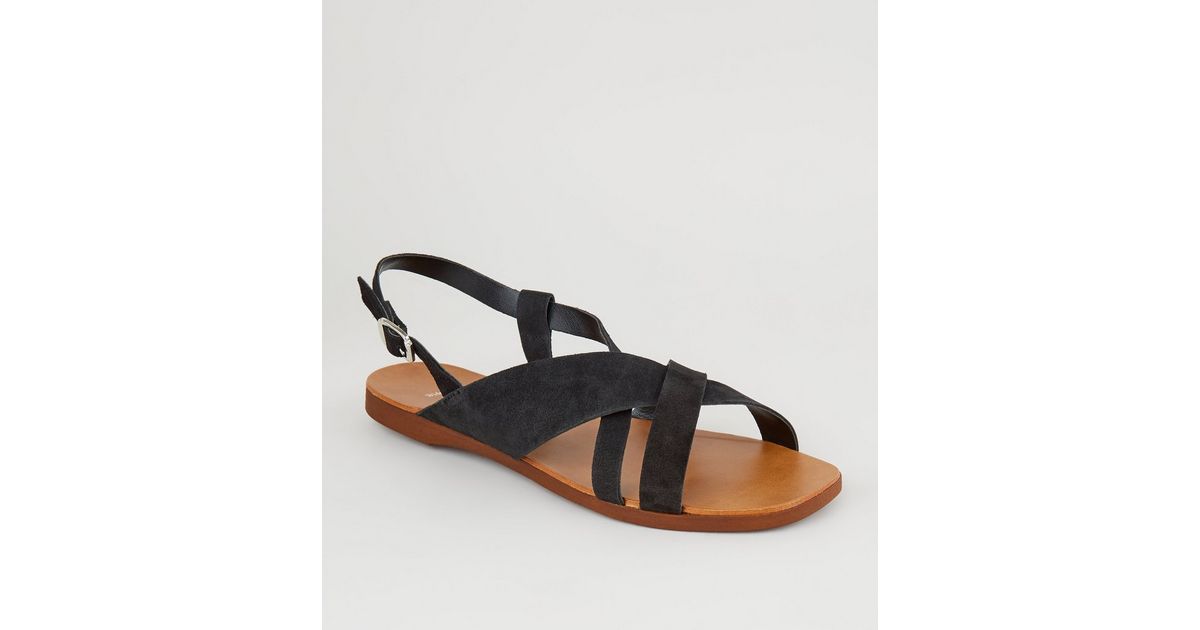 wide fit strappy flat sandals