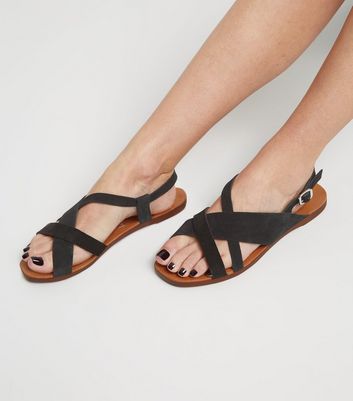new look wide fit flat sandals