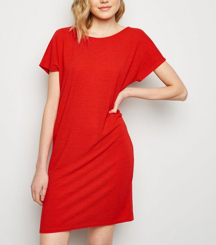 Jdy Rotes T Shirt Kleid New Look