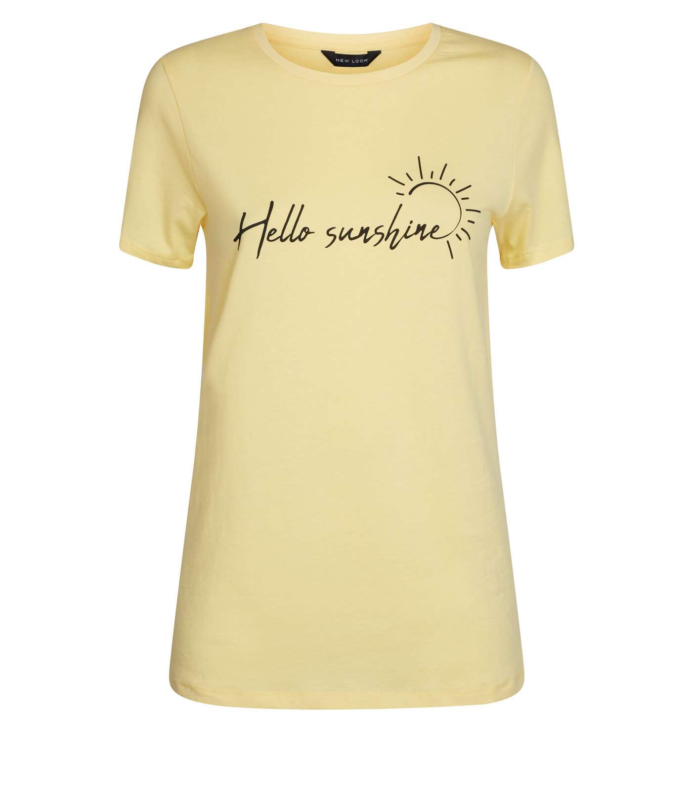 Pale Yellow Hello Sunshine Slogan T-Shirt Image 4