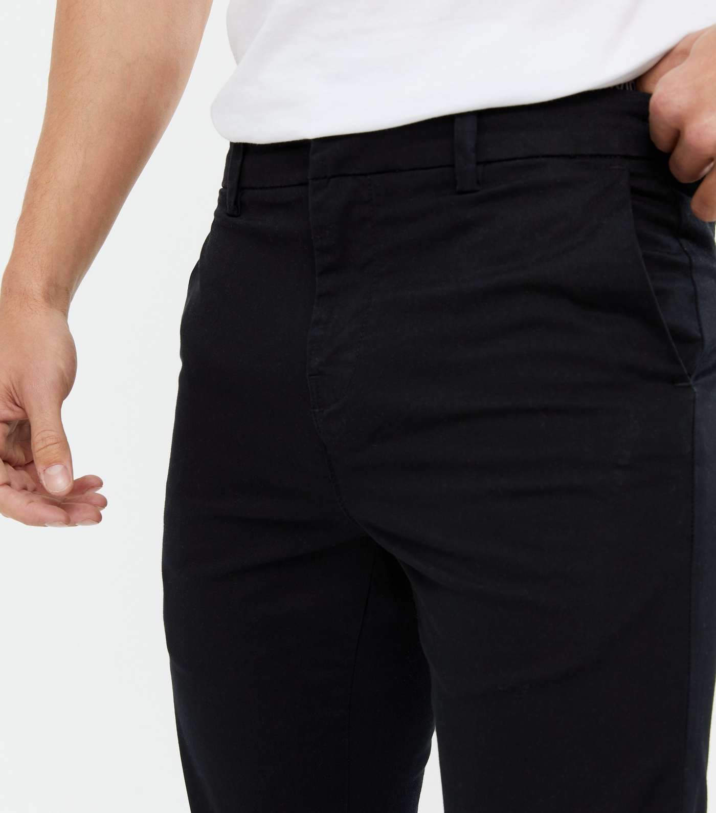 Black Skinny Stretch Cropped Trousers Image 3