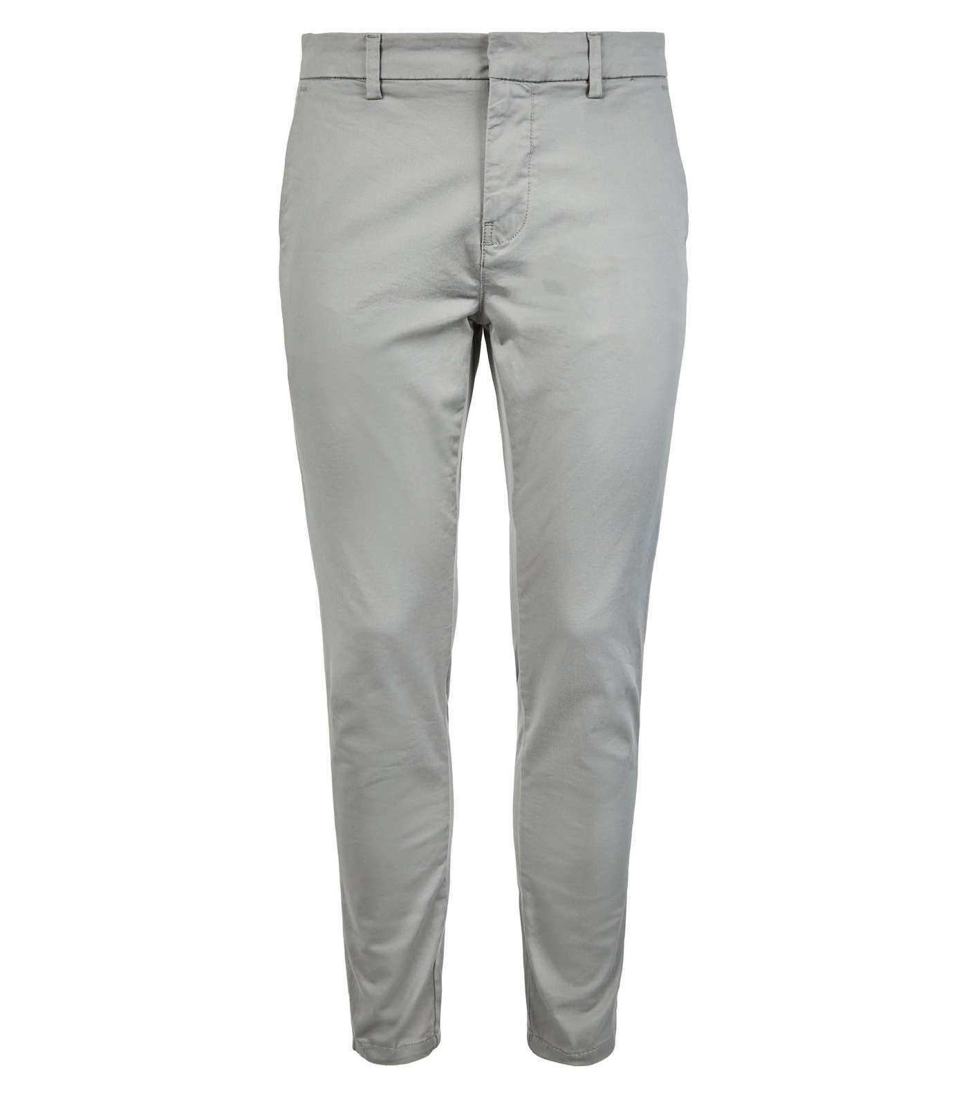Pale Grey Skinny Stretch Cropped Trousers Image 4