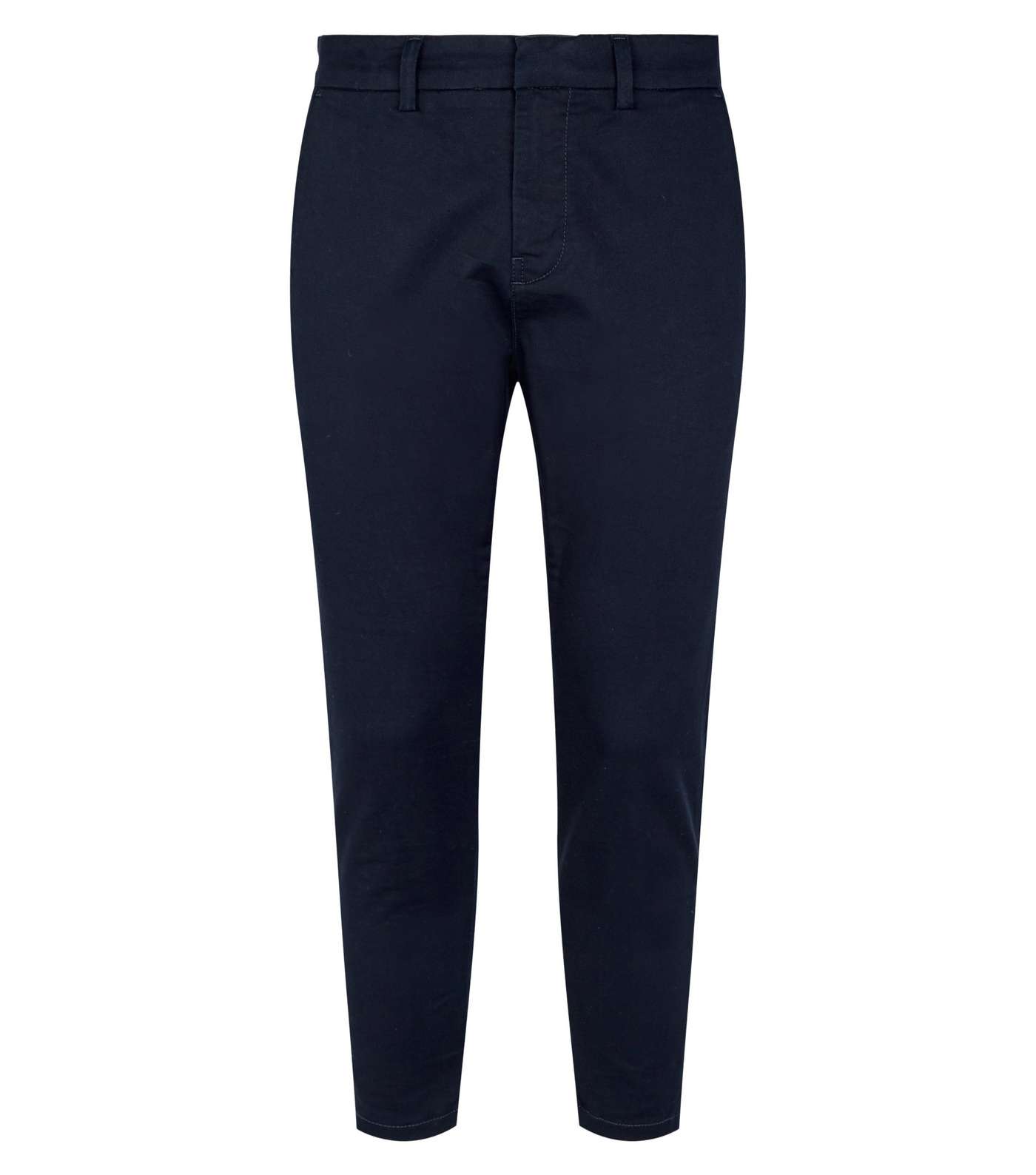 Navy Skinny Stretch Cropped Trousers Image 4
