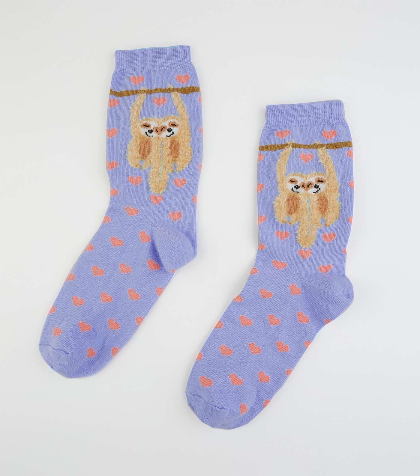 Purple Textured Cuddling Sloth Socks