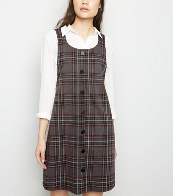 grey pinafore dress