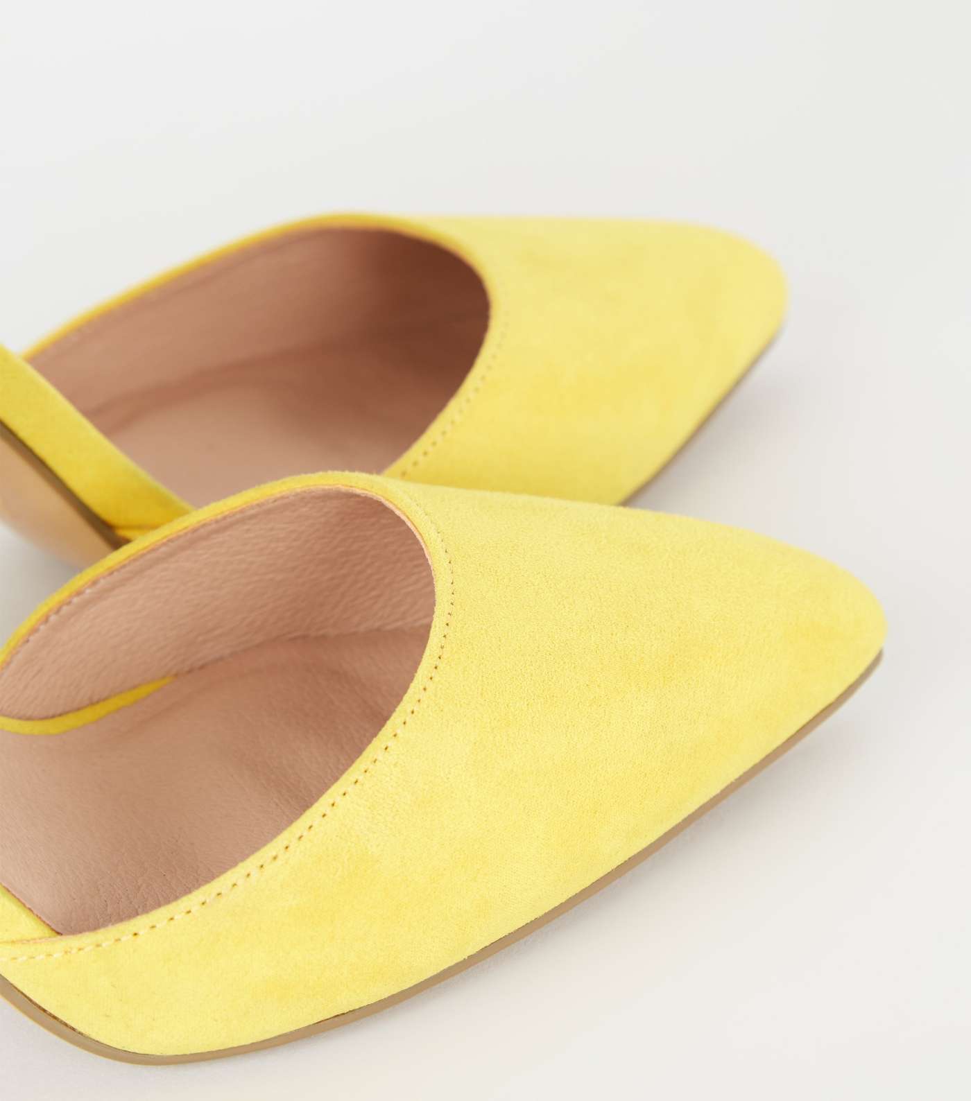 Yellow Suedette Ankle Strap Stiletto Courts Image 4
