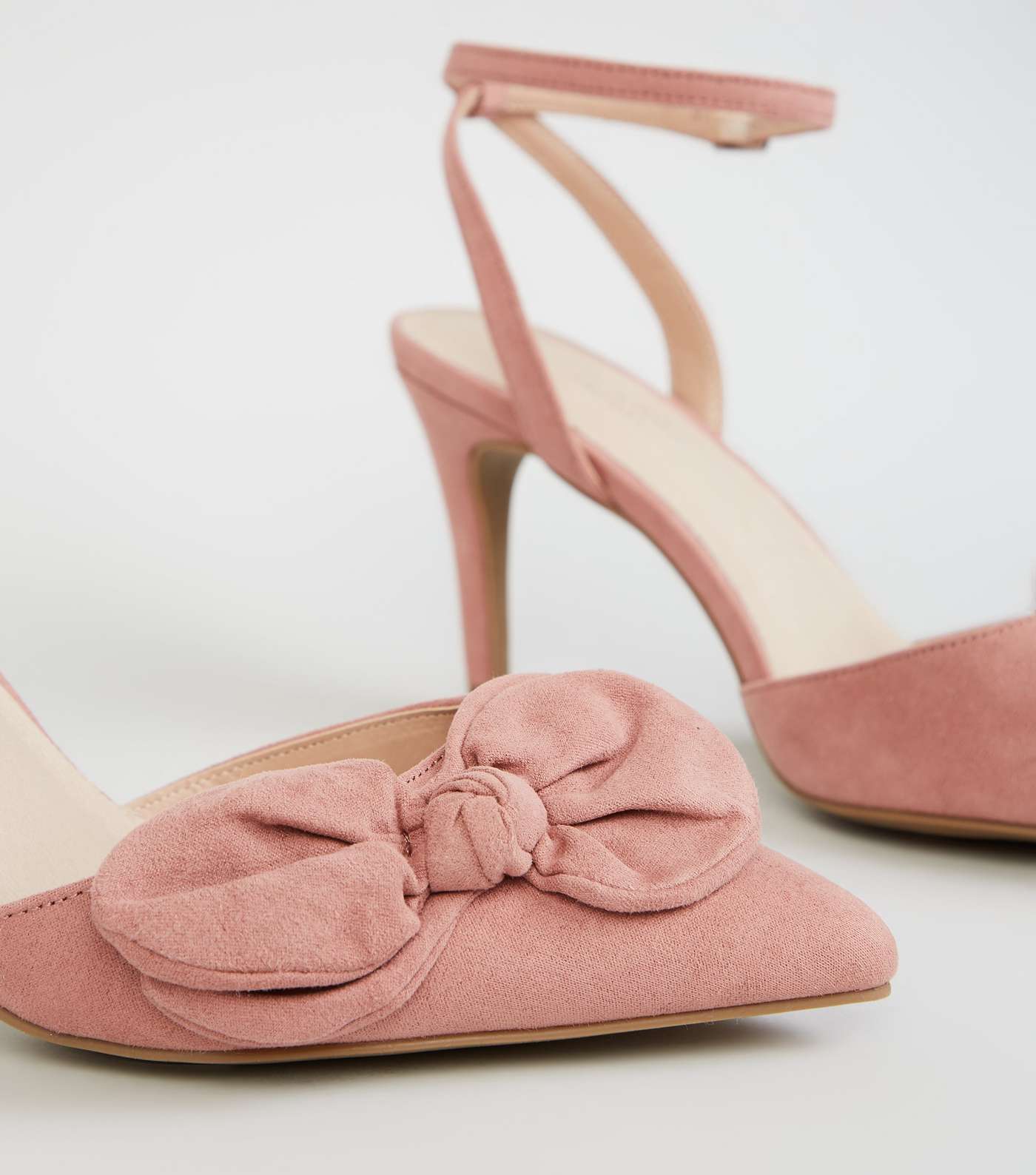 Pink Comfort Flex Suedette Bow Front Heels Image 3