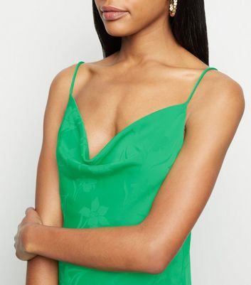 new look green satin dress