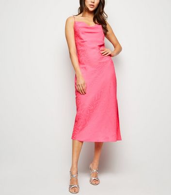 pink satin dress new look